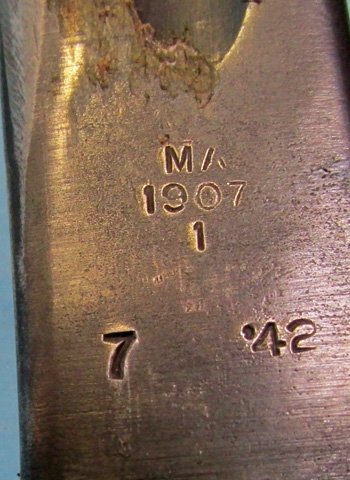  Australian WWII Pattern 1907 Bayonet & Frog, Double Ridged Scabbard — image 4