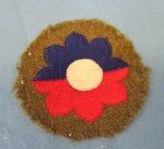 US WWII 9th Infantry SSI, Wool Backed, 'Old Reliables'