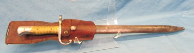  Argentine M1891 Mauser Bayonet, Brass Grip, Intact Crest, Weyersberg Mfg, Matching — image 2