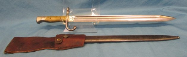  Argentine M1891 Mauser Bayonet, Brass Grip, Intact Crest, Weyersberg Mfg, Matching — image 5