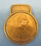 Austrian 19th Century Maria Theresa Brass Paper or Money Clip