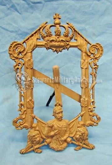  German Imperial Era, Cast Iron Patriotic Picture Frame — image 2