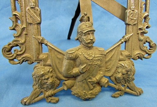 German Imperial Era, Cast Iron Patriotic Picture Frame — image 4