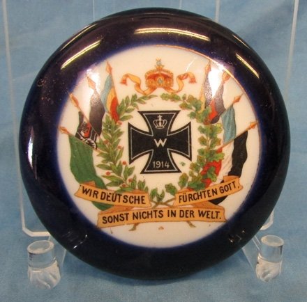  German Imperial Era Porcelain Patriotic Disc — image 2