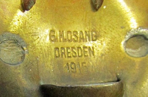  German WWI Prussian Enlisted Buckle, Dresden Maker Marked, GH Osang 1915 — image 3