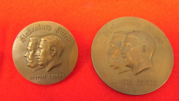  German WWII 1933 Election Tinnie & Table Medal — image 2