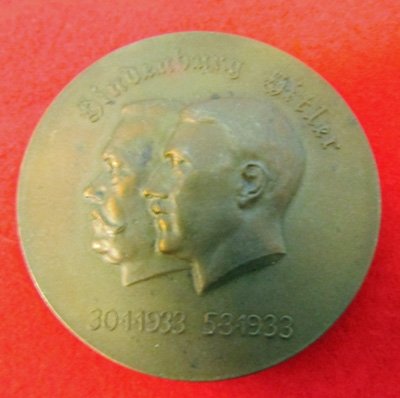  German WWII 1933 Election Tinnie & Table Medal — image 3