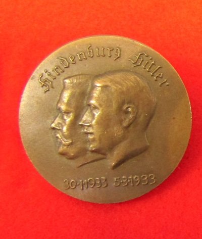  German WWII 1933 Election Tinnie & Table Medal — image 5