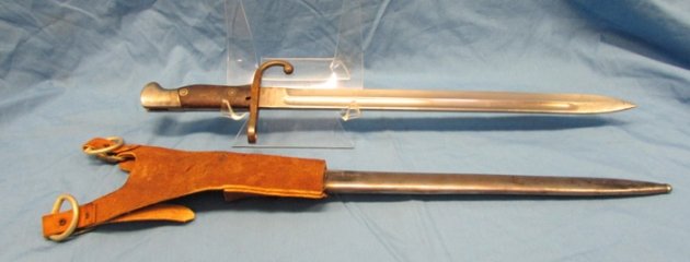  Argentine M1909 Mauser Bayonet, Weyersberg Mfg With Leather Frog — image 6