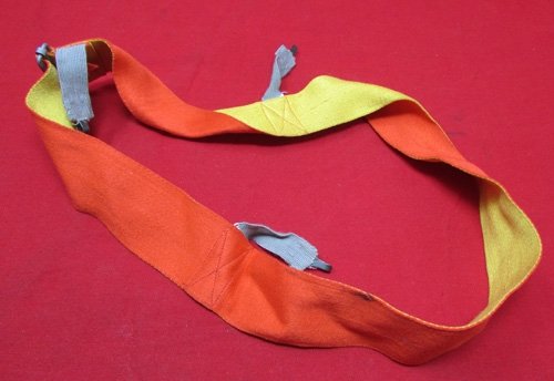 German WWII, Wehrmacht, Steel Helmet Red/Yellow Maneuver Band — image 2