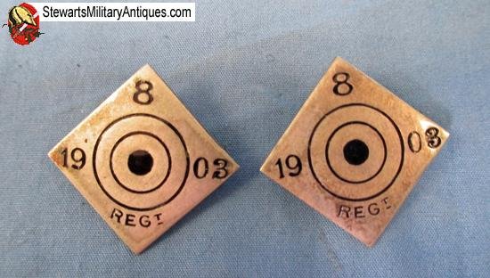  US 1903 8th NYNG Marksmanship Collar Buttons — image 2