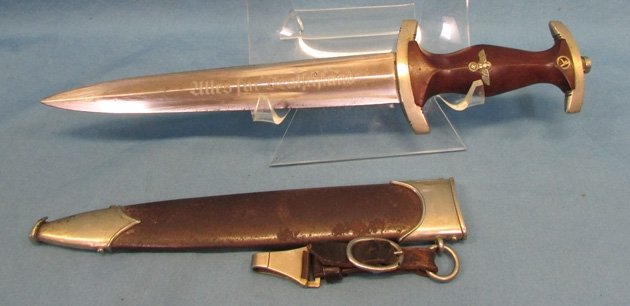  German WWII M1933 SA EM Dagger & Hanger, Carl Schmidt Mfg. — image 5