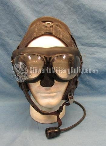  Chinese Cold War Era Leather Flying Helmet & Goggle Set — image 2