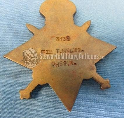  British WWI Medal Trio, Cheshire Rgt, Disembodied 1919 — image 5