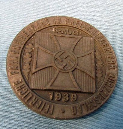  German WWII Tinnie, 1939 Reichskriegerbund Flag Presentation, Murzzuschlag Austria — image 2