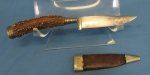 German Stag Handle Knife & Leather Sheath