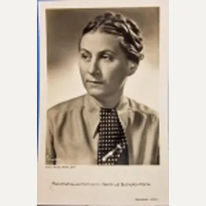 German WWII Postcard, Reichsfrauenfurherin Gertrud Scholtz-Klink