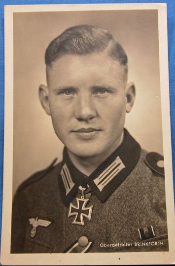 German WWII Postcard, Knights Cross Winner, Brinkforth — image 2