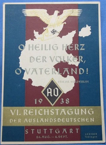 German WWII Postcard, 1938 Auslandsdeutschen Postcard — image 2