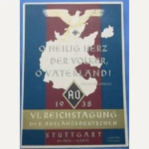 German WWII Postcard, 1938 Auslandsdeutschen Postcard