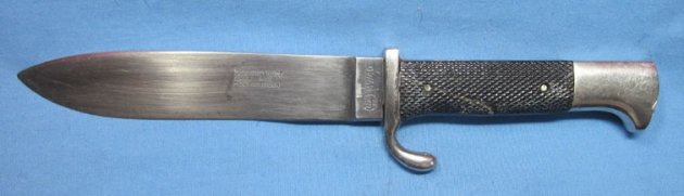 German WWII HJ Knife, Hartkopf Mfg. Transition, Maker & RZM Marked Blade — image 3
