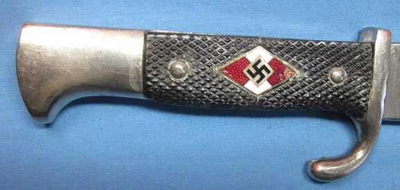 German WWII HJ Knife, Hartkopf Mfg. Transition, Maker & RZM Marked Blade — image 7