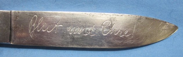 German WWII HJ Knife, Eickhorn Mfg., Motto Blade — image 5