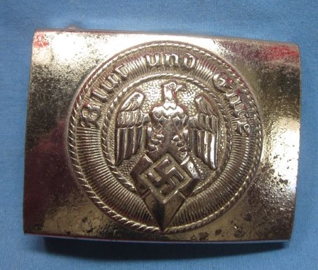 German WWII Hitler Youth Buckle, Stamped Steel, Chrome Finish — image 2