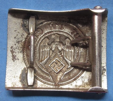German WWII Hitler Youth Buckle, Stamped Steel, Chrome Finish — image 3