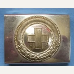 German WWII Red Cross Enlisted Buckle, Chromed Steel