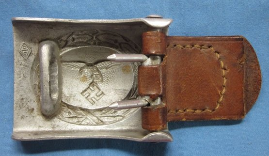 German WWII Luftwaffe Enlisted Aluminum Buckle, Drooptail, OLC 1936 — image 3