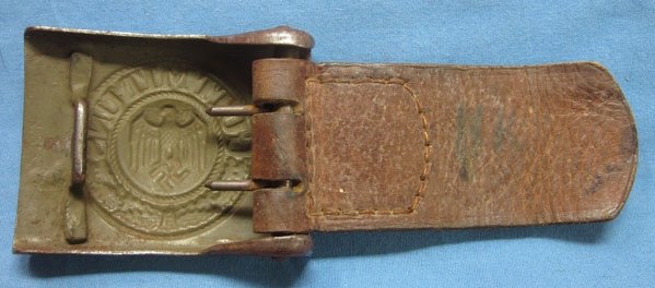 German WWII Heer Enlisted Buckle, Stamped Steel, 1942 — image 3