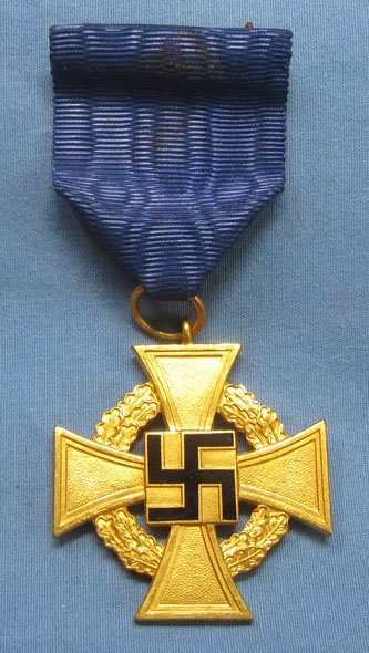 German WWII Cased 40 Year Faithful Service Cross, Souvenir, Fall of Port of Brest 1944 — image 3