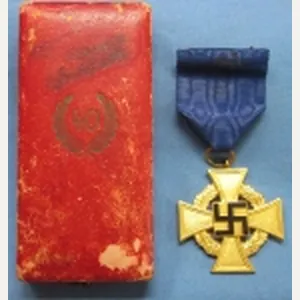 German WWII Cased 40 Year Faithful Service Cross, Souvenir, Fall …