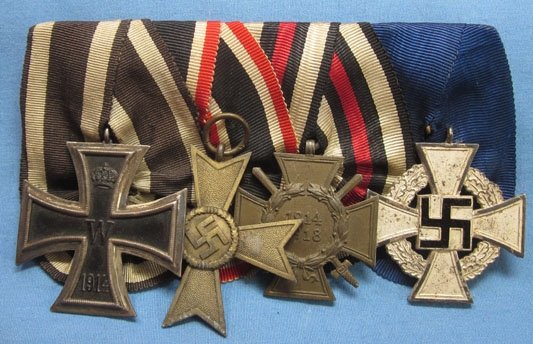 German WWI-WWII 4 Place Medal Bar — image 2