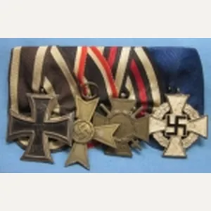 German WWI-WWII 4 Place Medal Bar