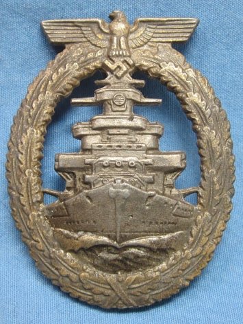 German WWII Kriegsmarine High Seas Fleet Badge, Friedrich Orth Mfg. — image 2