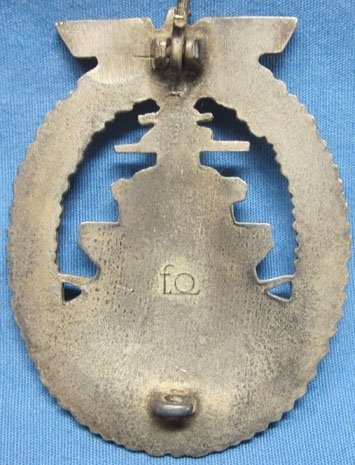 German WWII Kriegsmarine High Seas Fleet Badge, Friedrich Orth Mfg. — image 4