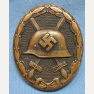 German WWII Wound Badge, Black, Maker Marked 107