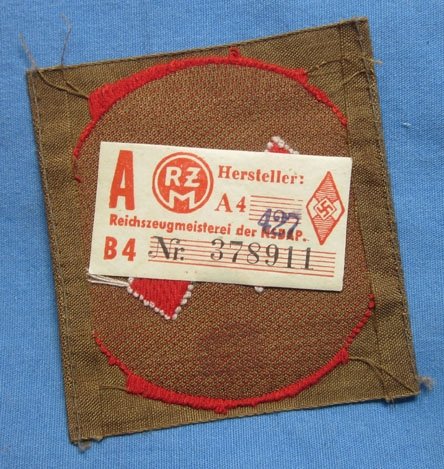 German WWII Deutsche Jungvolk Oberbann 1 Sleeve Patch, RZM Tag — image 3