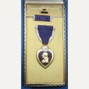 US WWII Slot Brooch Purple Heart, Numbered Edge, Cased