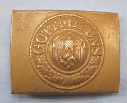 German WWII Heer Enlisted Buckle, Stamped Steel — image 2