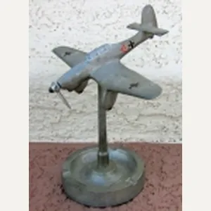 German WWII Ju-87 Stuka Desk Ashtray, Cast Aluminum