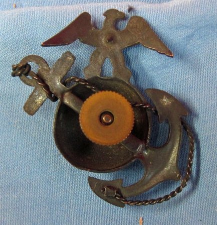 US WWII USMC Officers Service Hat EGA Emblem — image 3