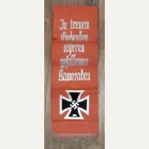 German WWII Funeral Sash, Reichskiegerbund, Iron Cross 1939