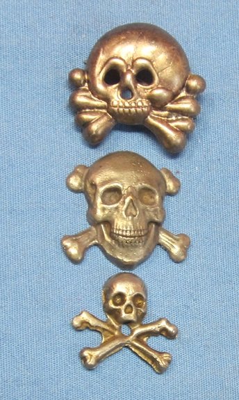 German WWII, Lot of three Skull Insignia — image 2
