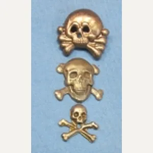 German WWII, Lot of three Skull Insignia