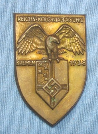 German WWII Colonial Association Tinnie, Bremen 1938 — image 2