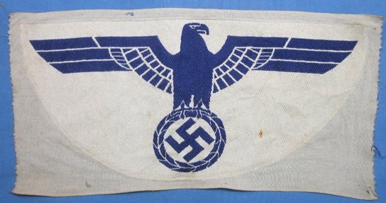 German WWII Kriegsmarine Sport Shirt Eagle, Blue on White — image 2
