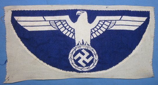 German WWII Kriegsmarine Sport Shirt Eagle, Blue on White — image 3